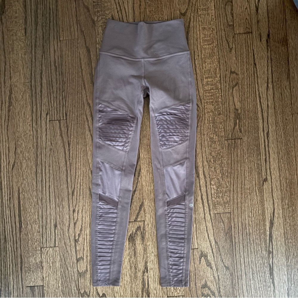Alo Yoga Womens XS Moto Tight Legging Mauve Pink High Rise